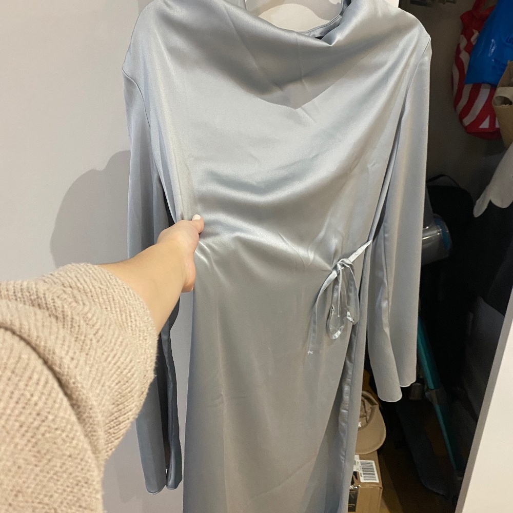 House of Lancry blue satin dress